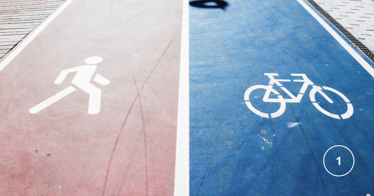 a path that is separated for pedestrians - walking and running and for cycling